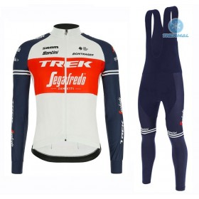 Cykeltrøje Langærmet + Bib Cykelbukser 2020 Trek-Segafredo Viter Thermal Fleece N001